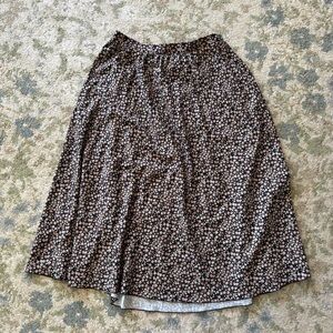 American Eagle Outfitters Black and White Floral A-Line Skirt